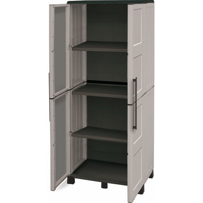 ARMADIO Armadietto in RESINA ALTO con RIPIANI MAURER 68X37X169H cm Grigio |  eBay